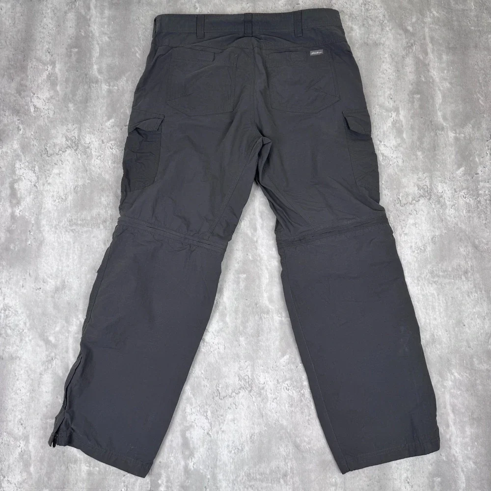 Eddie Bauer Convertible Hiking Pants Mens 36x32 Gray Outdoor Tech Travex‎ Climb